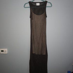 New Addison Women Dark Gray with Beige Slip Dress size M/L